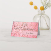 Rustikales Rosa - Platzkarte (Vorderseite)