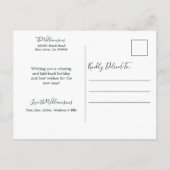 Rustikales Rosa Poinsettia Foto Holiday Postkarte (Rückseite)