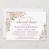 Rustikales Rosa Probe Hochzeitsessen Einladung (Vorderseite)