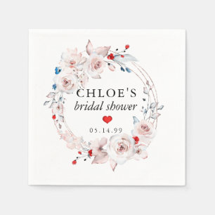 Rustikales rosa Rose Brautparty Serviette
