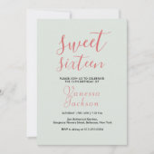 Rustikales Rosa Rose Gold 16 . Geburtstag Einladung (Vorderseite)