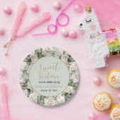 Rustikales Rosa Rose Gold 16 . Geburtstag Pappteller (Party)
