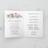 Rustikales rosa Rosen-Blumen-Hochzeitsbüchlein Programm (Innenseite)