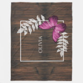 Rustikales Rosa Schmetterling Personalisiert Fleec Fleecedecke (Vorderseite)