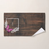 Rustikales Rosa Schmetterling Personalisiertes Bad Badhandtuch Set (Handtuch)