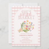 Rustikales Rosa Sie ist frisch vom Markt Einladung (Vorderseite)