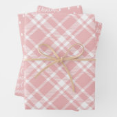 Rustikales rosa Tartan Kariert Frohe Weihnachtsmus Geschenkpapier Set (Beispiel)