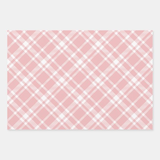 Rustikales rosa Tartan Kariert Frohe Weihnachtsmus Geschenkpapier Set (Vorderseite)