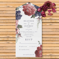 Rustikales Rosa und blaue Peongs Weißes Nein Abend