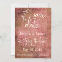 Rustikales Rosa und Burlap sind Save the Date Vint