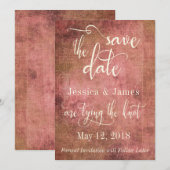 Rustikales Rosa und Burlap sind Save the Date Vint (Vorne/Hinten)