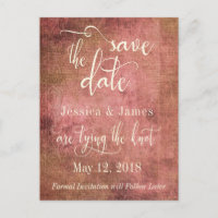 Rustikales Rosa und Burlap sind Save the Date Vint