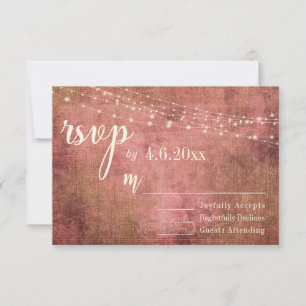 Rustikales Rosa und Burlap Vintag mit Licht, UAWG RSVP Karte