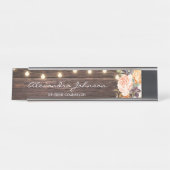 Rustikales Rosa- und Pfirsichholz Schreibtischnamensplakette (Vorderseite )