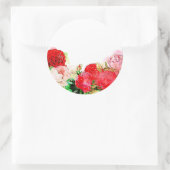 Rustikales Rosa und Rotes Wasser Rose Blumenstrauß Runder Aufkleber (Tasche)