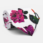 Rustikales rosa und schwarzes Stamm-Rosen-Muster Krawatte (Gerollt)