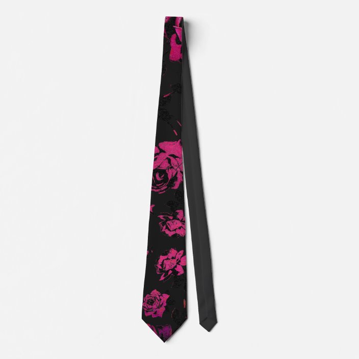 Rustikales rosa und schwarzes Stamm-Rosen-Muster Krawatte | Zazzle.de