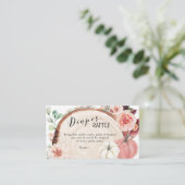 Rustikales Rosa und Weißkürbis-Windelwölkchen Begleitkarte (Stehend Vorderseite)