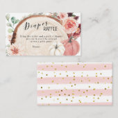 Rustikales Rosa und Weißkürbis-Windelwölkchen Begleitkarte (Vorne/Hinten)