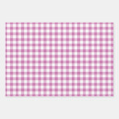 Rustikales rosa weißes Gingham Scheckmuster Geschenkpapier Set (Vorderseite 2)
