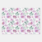 Rustikales rosafarbenes Blumenmuster und Folientaf Geschenkpapier Set (Vorderseite 2)
