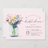 Rustikales, rosafarbenes Brautparty Einladung (Vorderseite)