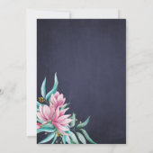 Rustikales, rosafarbenes Goldmagen Einladung (Rückseite)