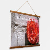 Rustikales Rose-Tapest mit Zitat von Abe Lincoln Wandteppich Mit Holzrahmen (Gewinkelt)