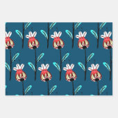 Rustikales Rosehip Gold Aquamarin rosa Blumenmuste Geschenkpapier Set (Vorderseite 3)