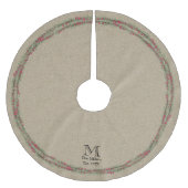 Rustikales Rosemary- und Beeren-Aquarell auf Polyester Weihnachtsbaumdecke (Vorderseite)