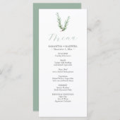 Rustikales Rosemary Wedding Deco Menus Menükarte (Vorne/Hinten)