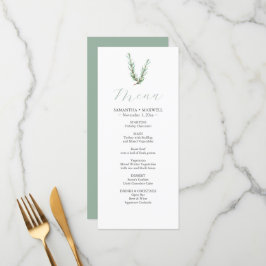 Rustikales Rosemary Wedding Deco Menus Menükarte