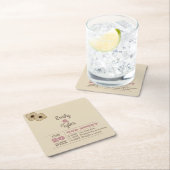 Rustikales Rosen-Goldpersonalisierte Rechteckiger Pappuntersetzer (Vor Ort)