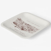 Rustikales Rosengarten Weinkeller Hochzeitstag Pappteller (Gewinkelt)