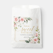 Rustikales Rosenrosen, goldgelb, 16 . Geburtstag Geschenktütchen (Vorderseite)