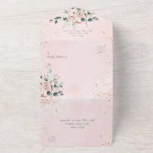 Rustikales Rosenrot Gold Akzente QR Code All In One Einladung (Außenbereich)