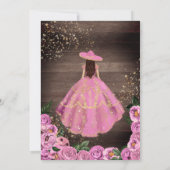 Rustikales Roses Charro Quince Kleid Quinceañera Einladung (Rückseite)