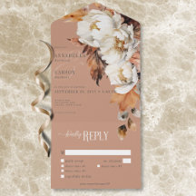 Rustikales Rost & Cream Fall Floral & Blätter Aben