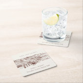 Rustikales Rostbraun Weinkeller Hochzeit Rechteckiger Pappuntersetzer (Vor Ort)