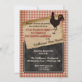 Rustikales Roster-Backyard Cookout Housewärme Einladung (Vorderseite)