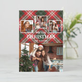 Rustikales Rot/Grün Kariertes Frohe Weihnachten 4- (Stehend Vorderseite)
