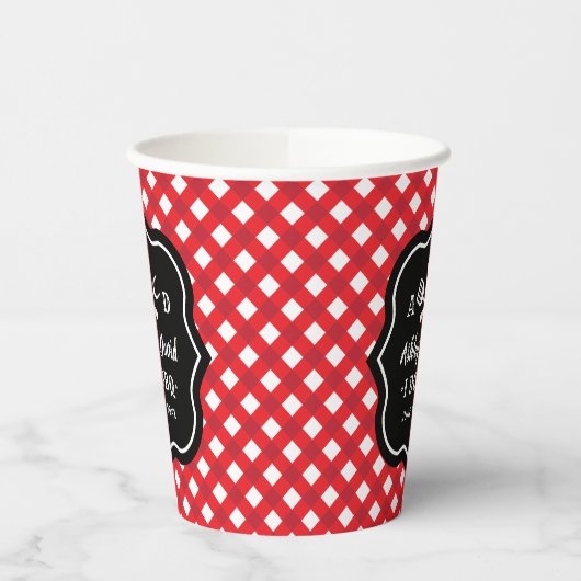 Rustikales Rot Ich mache GRILLEN Custom Wedding Mo Pappbecher (Links)