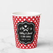 Rustikales Rot Ich mache GRILLEN Custom Wedding Mo Pappbecher (Vorderseite)