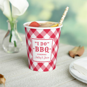 Rustikales Rot Ich mache GRILLEN Custom Wedding Mo Pappbecher