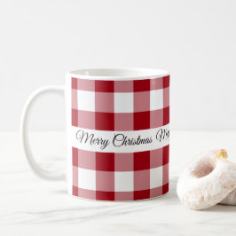 Rustikales Rot Kariert Frohe Weihnachten Kaffeetasse