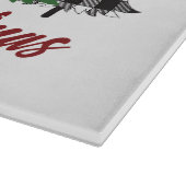 Rustikales Rot Kariert frohe Weihnachtsbaumen Cust Schneidebrett (Ecke)