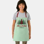 Rustikales Rot Kariert frohe Weihnachtsbaumen Cust Schürze (Insitu)