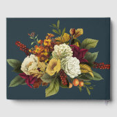 Rustikales Rot | Orange Boho Floral Bouquet Weddin Gästebuch (Rückseite)