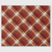 Rustikales Rot Orange Ernte Erde Karomuster Geschenkpapier (Flach)