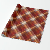 Rustikales Rot Orange Ernte Erde Karomuster Geschenkpapier (Ungerollt)